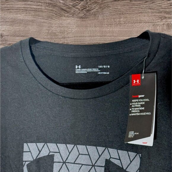 MENS ABC CAMO BOX CHARCOAL UNDER ARMOUR LOOSE CASUAL T-SHIRT - Picture 3 of 4